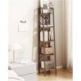 thumbnail image 1 of Hzuaneri Ladder Shelf, Narrow Storage Shelves, Tall Bookcase, Rustic Brown and Black BC03201B, 1 of 7