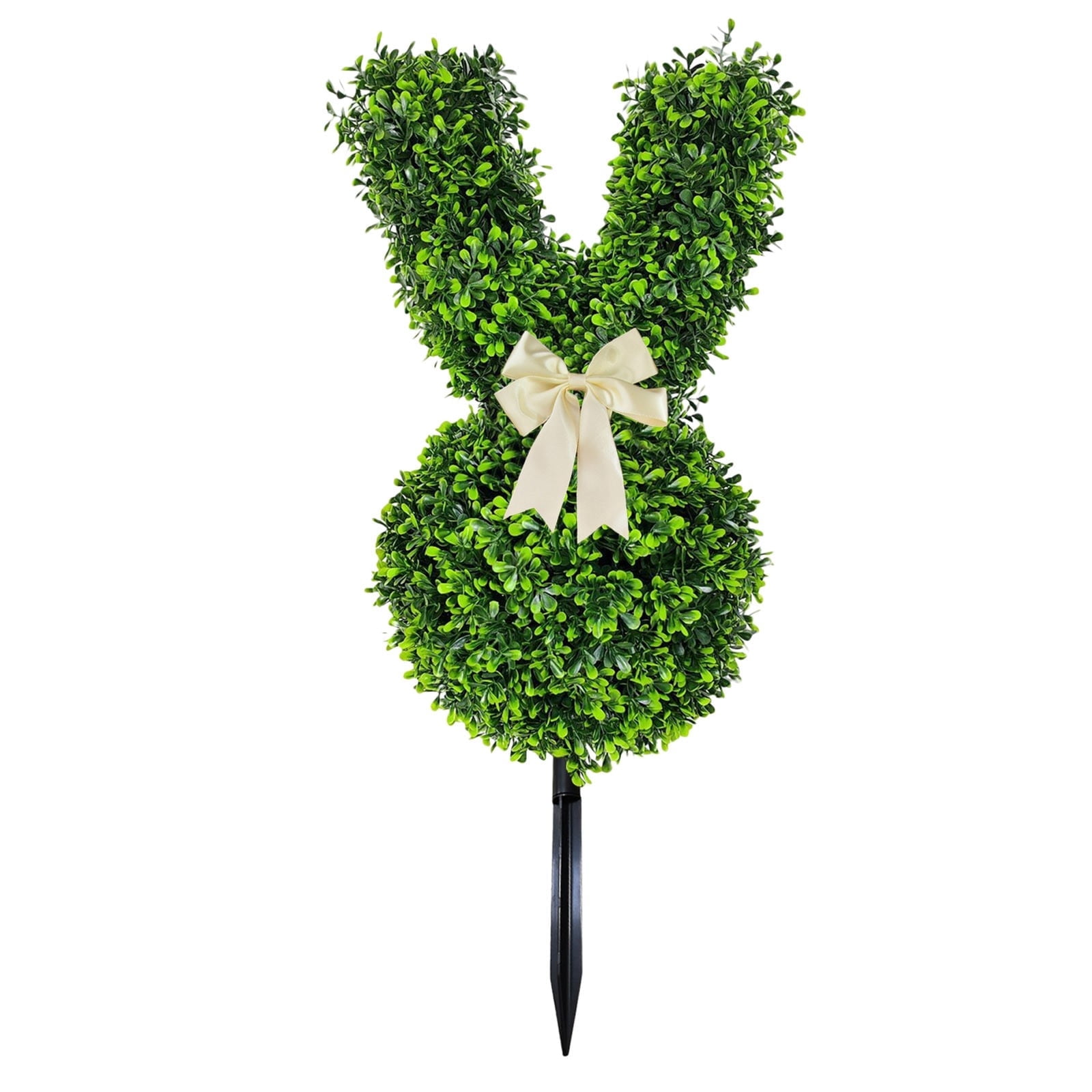 HzyK Bunny Topiary, 27.5inch Green Artificial Bunny-Shaped Topiary Tree ...