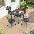 thumbnail image 1 of Hzzkey 5-Piece Weather-Resistant Aluminum Patio Dining Set, 4 Chairs, Umbrella Hole, for Garden or Deck Use, 1 of 8