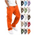 thumbnail image 1 of Hzzrkos Boys Casual Loose Solid Color High Waist Patch Pocket Straight Long Cargo Pants for Daily Outdoor Wear Orange 14-15Years, 1 of 8