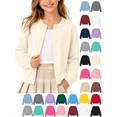 thumbnail image 1 of Hzzrkos Girls Casual Loose Solid Color Round Neck Long Sleeve Button Front Knit Cardigan Sweater Lightweight Soft Open Front Outerwear Jacket School Wear Coat Beige, 1 of 9