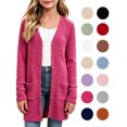 thumbnail image 1 of Hzzrkos Girls Fashion Casual Loose Fit Solid Color Long Sleeve Button Up Knit Cardigan Warm Thin Sweater Coat Outerwear for Kids Toddler Fall Winter Hot Pink, 1 of 5