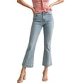 thumbnail image 1 of Hzzrkos Women Casual Fashion High Waist Slim Fit Distressed Flare Leg Denim Jeans Long Trousers for Everyday Wear Blue S, 1 of 6
