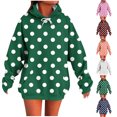 thumbnail image 1 of Hzzrkos Women Fashion Loose Print Hooded Long Sleeve Drawstring Patch Pocket Pullover Hoodie Top for Daily Casual Home Outdoor Wear, 1 of 5