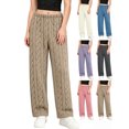 thumbnail image 1 of Hzzrkos Women's Cozy Ribbed Flannel Lounge Pants Soft Fleece Pajama Bottoms Warm Home Sleepwear Elastic Waist Casual Relaxed Fit Indoor Lounging Trousers Khaki Free Size, 1 of 7