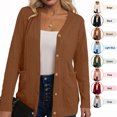 thumbnail image 1 of Hzzrkos Women's Lightweight Knit Cardigan Sweater Open Front Button Closure Textured Casual Layering Outerwear with Pockets Long Sleeve Soft Everyday Comfort Brown S, 1 of 4