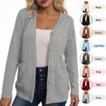 thumbnail image 1 of Hzzrkos Women's Lightweight Knit Cardigan Sweater Open Front Button Closure Textured Casual Layering Outerwear with Pockets Long Sleeve Soft Everyday Comfort Gray XL, 1 of 4