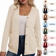 thumbnail image 1 of Hzzrkos Women's Lightweight Knit Cardigan Sweater Open Front Button Closure Textured Casual Layering Outerwear with Pockets Long Sleeve Soft Everyday Comfort Beige S, 1 of 7