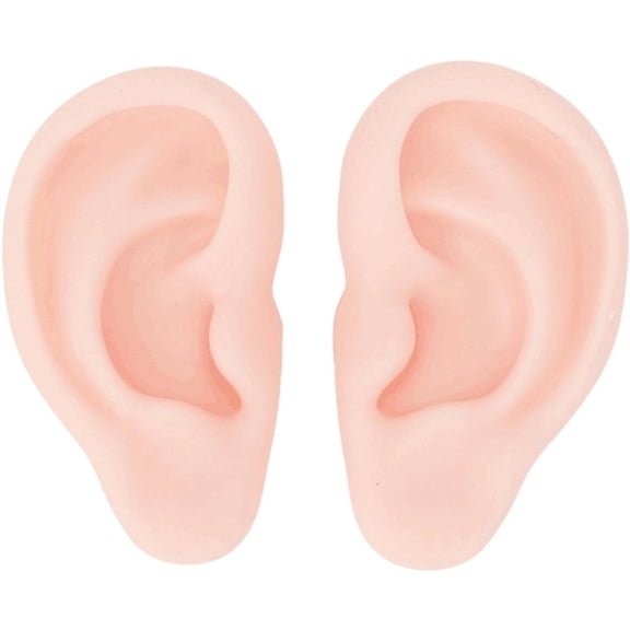 Hzzsbu 1 Pair Silicone Ear Model Soft Simulation Ear Model Artificial Ear Mold For Earrings Display Ear Piercing Exercise