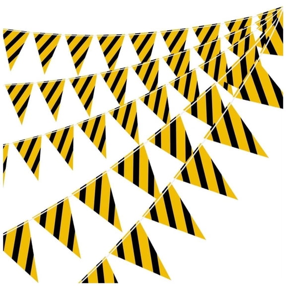 Hzzsbu 10 Pcs Construction Birthday Party Banner,Pre-Strung Construction Truck Themed Pennant Banners Hanging Decoration for s s Birthday Party Supplies