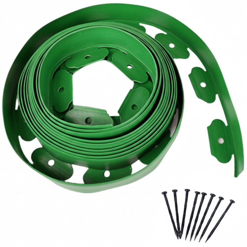 Hzzsbu 10M No-Dig Landscape Edging Kit with 30 Anchoring Spikes ...