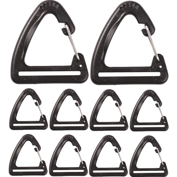 Hzzsbu 10Pcs Carabiner Clip Lock Snap Hook Triangle Carabiners Hook Clips Backpack Clip Carabiner Clips For Outdoor Hiking Traveling