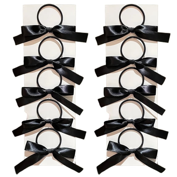 Hzzsbu 10Pcs Women's Bow Hair Tie, Fashionable Ponytail Holder Cute Hair Ropes Suitable for Daily Use Hair Accessories