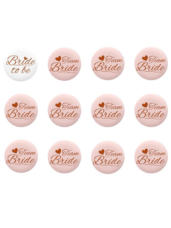 12Pcs Team Bride Badge Set Bachelorette Party Supplies