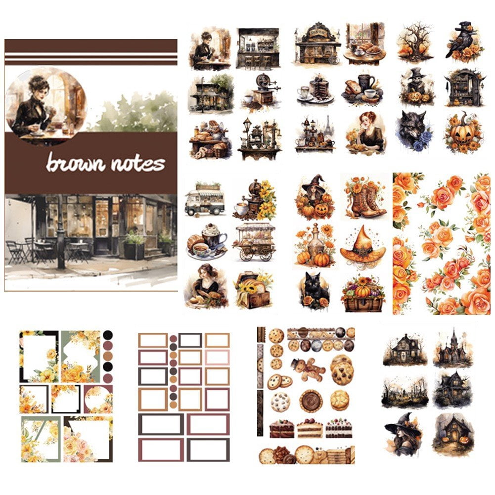 Hzzsbu 20 Sheets Vintage Figure PET Stickers Decorative Decals for Scrapbooking Journal Supplies