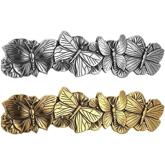 Hzzsbu 2PCS Butterfly Hair Clip Large Hand Crafted Metal Barrette French Hair Clip Vintage Viking Celtic Knot Protection Hair Clip Barrettes Gift for Women viking Hair accessories