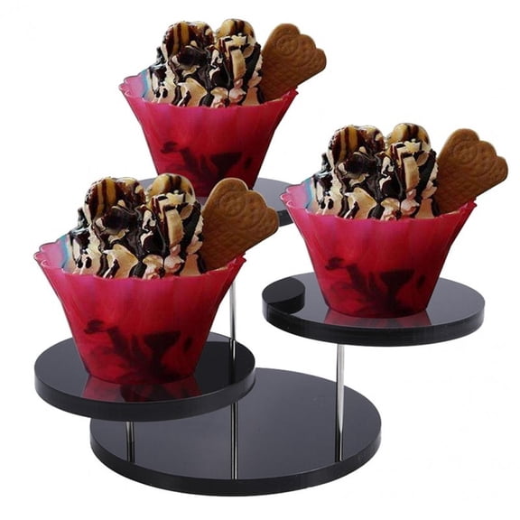 Hzzsbu 3 Tier Round Acrylic Display Stand Clear Retail Counter Riser for Dessert