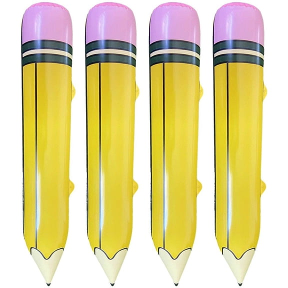 Hzzsbu 4 Pcs Giant Inflatable Pencil Balloon Birthday Party Favor Blow up Balloon Classroom Back to Graduation Decor Photo Prop Classroom Prizes