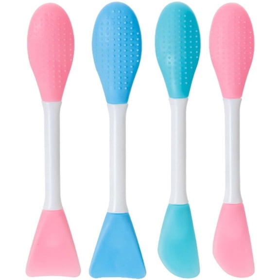 Hzzsbu 4Pcs Double-Ended Silicone Face Mask Brush Applicator Makeup Tools