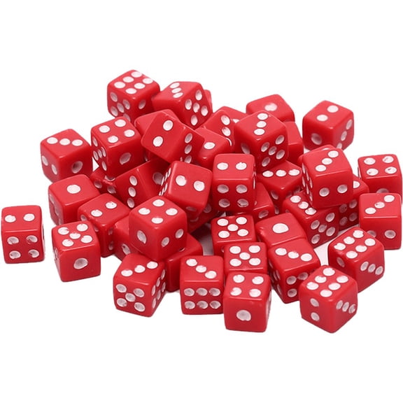 Hzzsbu 50 Pcs Dices, Opaque Six Sided 8mm Dice for Table Board Games, Math Teaching