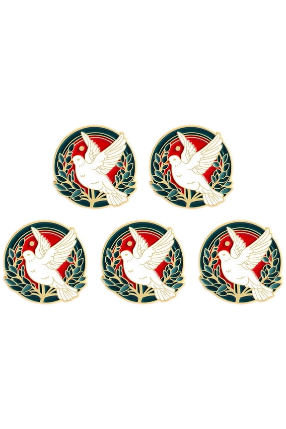 5Pcs Peace Dove Olive Branch Brooches, Enamel Pins World Peace Lapel Badges