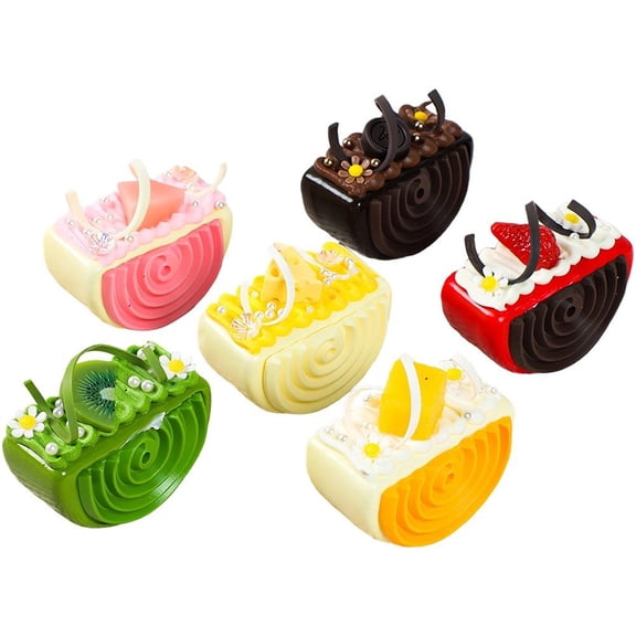 Hzzsbu 6 Pcs Realistic Artificial Cake Dessert Photo Props for Home Decor