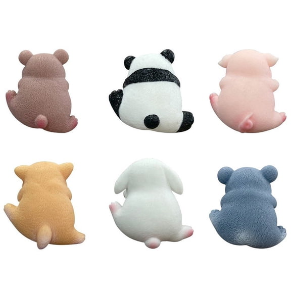 Hzzsbu 6pcs Creative 3D Resin Craft Figurine Computer Monitor Decor Car Central Control Screen TV Personalized Animal Collectible Figurines for Home Office Decor