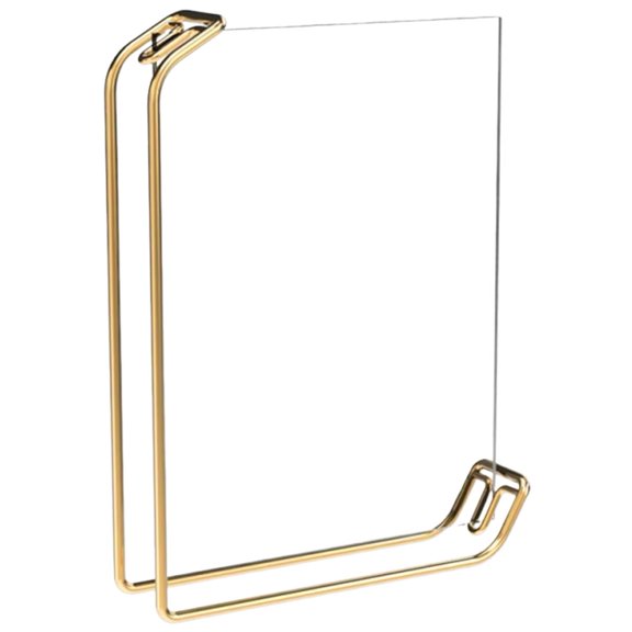Hzzsbu Acrylic Photo Frame Sign Stand A4 Menu Paper Price List Poster Frame Metal Picture Display Stand Brochure Stand