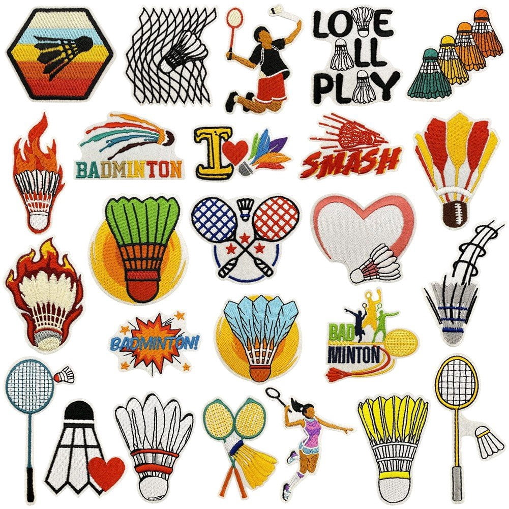 Hzzsbu Badminton Stickers Unisex Embroidered Patches Stickers ...
