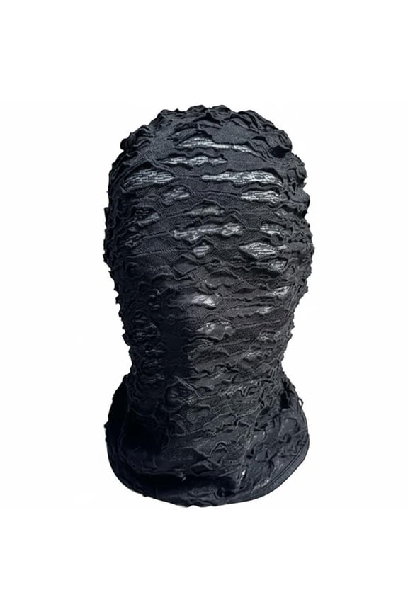 Balaclava Ski Face Mask, Gothic Punk Distressed Ripped Face Mask Windproof Full Face Neck Warmer for Motorcycle Cycling