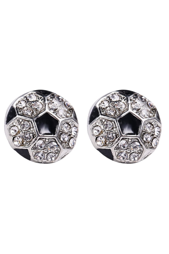 Ball Game Earrings Gifts Basketball Gift For Players Seniors Mom Dad Team Basket Bag Ideas Post Rhinestone Earrings (E)