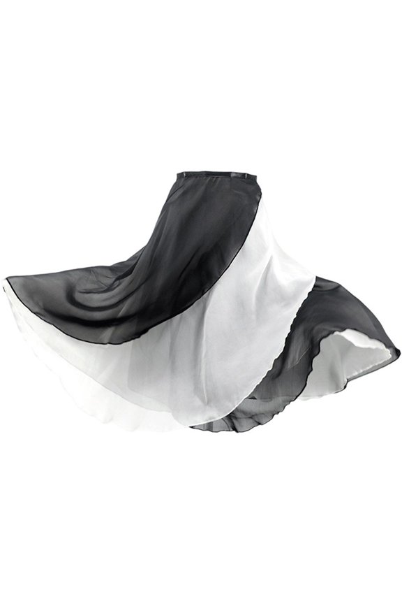 Ballet Wrap Skirt For Women Adult Double Layer Chiffon Dance Practice Skirt With Tie Waist Midi Length