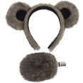 thumbnail image 1 of Hzzsbu Bear Ear Hairband With Matching Tail Set, Animal Themed Hair Accessory For Carnival Birthday Gathering, 1 of 7