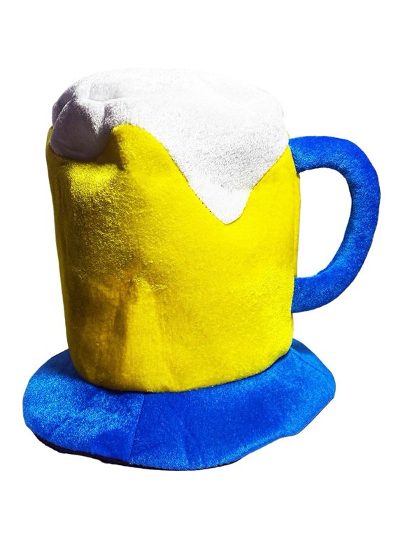Beer Cup Shape Hat, Funny Party Velvet Mug Cap for Festivals