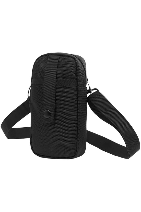 Black Oxford Cloth Square Phone Crossbody Bag
