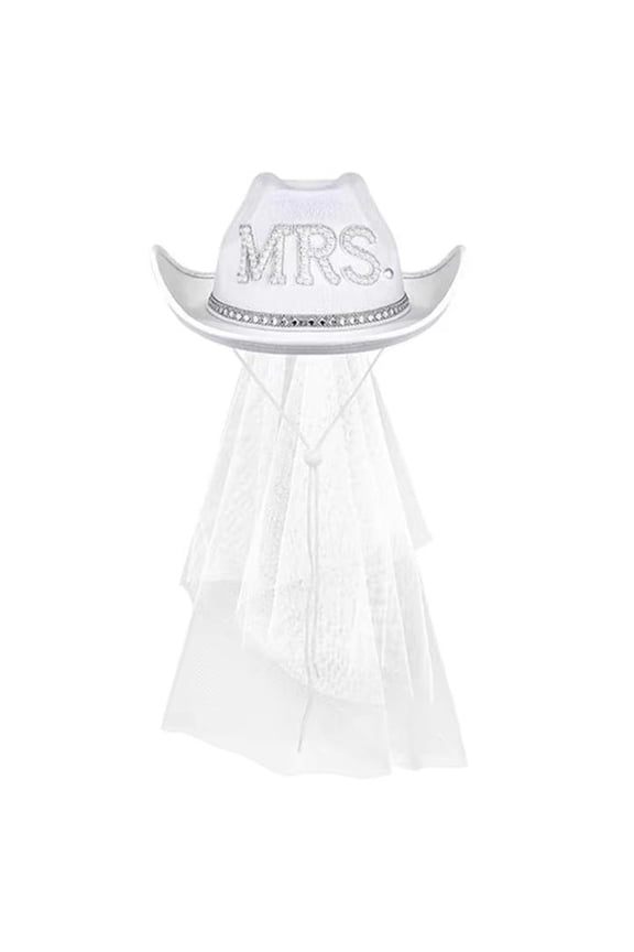 Bridal Panama Hat, Rhinestone Cowboy Cap for Wedding Parties