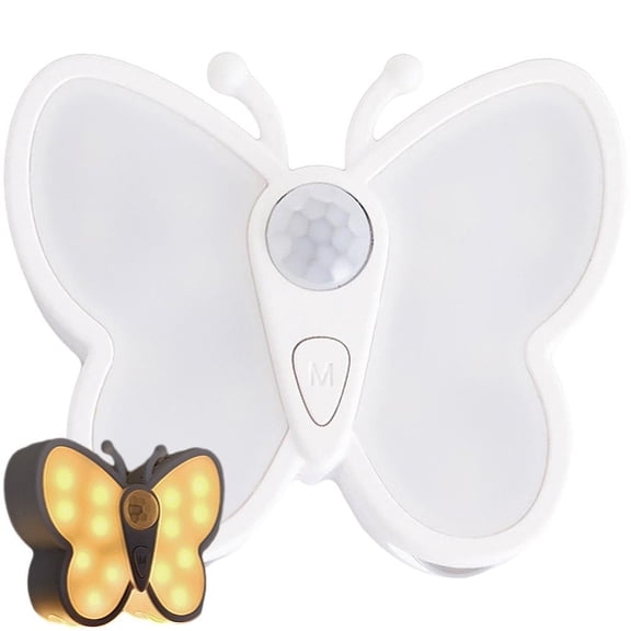 Hzzsbu Butterfly Motion Sensor Night Light LED Under Cabinet Lights Rechargeable Night Lamp Closet Wardrobe Stair Bedroom Kitchen Light