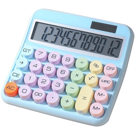Hzzsbu Calculator Vintage Typewriter Style Solar Powered Calculator Large Screen 12 Digit Display Calculator For Office Home