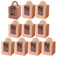 thumbnail image 1 of Hzzsbu Cupcake Boxes, 10 Pcs Single Paper Cupcake Holder Containers, Candy Cookies Desserts Gift Boxes with Window and Handle for Wedding Birthday Party, 1 of 7