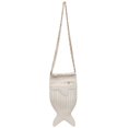 thumbnail image 1 of Hzzsbu Cute Fish Shape Crossbody Bag, Hollow Woven Leather Drawstring Shoulder Purse, 1 of 7