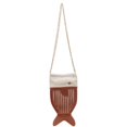 thumbnail image 1 of Hzzsbu Cute Fish Shape Crossbody Bag, Hollow Woven Leather Drawstring Shoulder Purse, 1 of 7