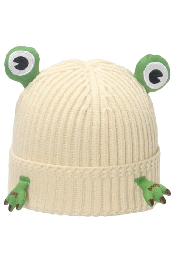 Cute Green Frog Knitted Beanie, Crochet Hat, Cute Anime Warm Bucket Hat, Froggy Lover Gifts