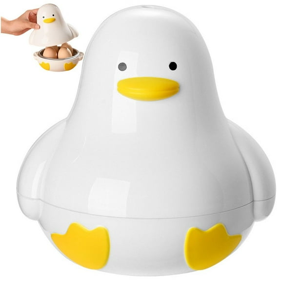 Hzzsbu Duck Shape Microwave Egg Cooker, 4-egg Boiler for Quick Breakfast Kitchen Tool