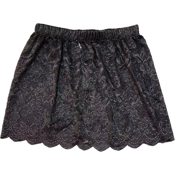 Hzzsbu False Layers Flexible Extenders Underskirt Adjustable Mini Skirt Shirt Hem Women Slips Lace Shirt(XL)