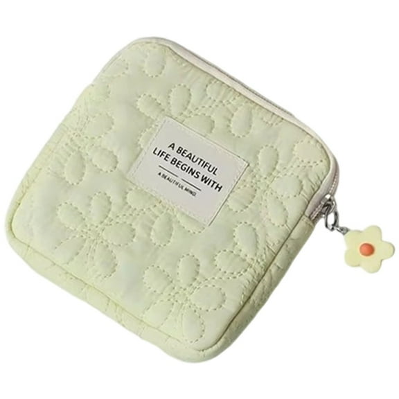Hzzsbu Floral Zipper Coin Purse - Small Cute Pouch for Cash & Cards, Portable Mini Wallet for Essentials Yellow