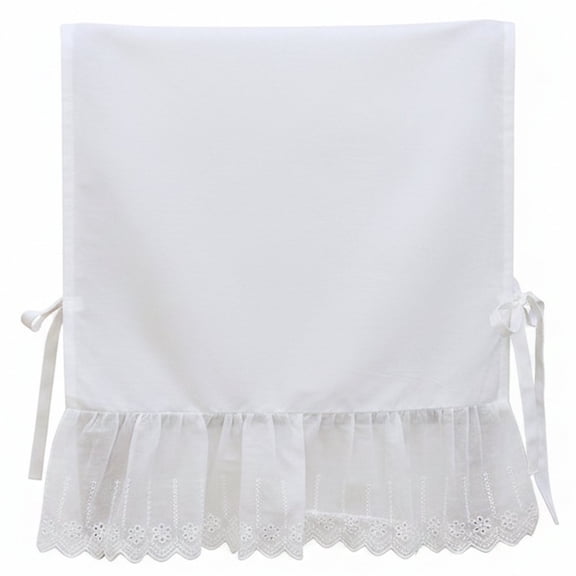 Hzzsbu French Style White Lace Dining Chair Back Cover Removable Cotton Chair Backrest Slipcover