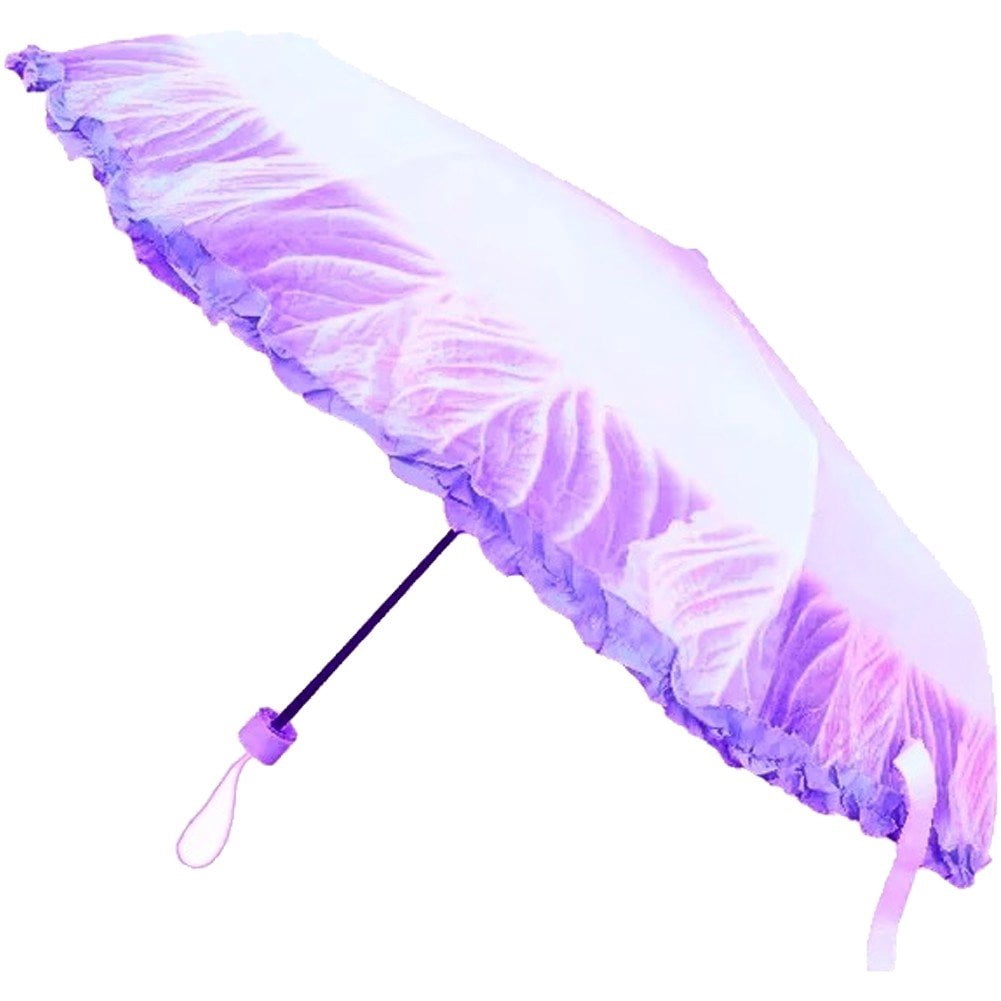 Hzzsbu Funny Vegetable Umbrella Portable Cabbage Pattern Umbrella Folding Lettuce Pattern Umbrellas Windproof Anti UV Umbrella for Travel