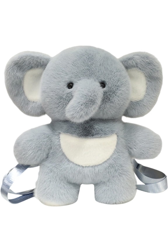 Fuzzy Elephant Stuffed Animal Backpack - Cute Kawaii Elephant Backpacks Fluffy Shoulder Bag Casual Daypack