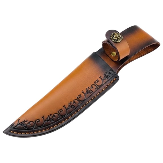 Hzzsbu Genuine Cowhide Leather Knife Sheath Vertical Belt Loop