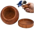 thumbnail image 1 of Hzzsbu Handheld Bird Feeder Jar, Wooden Perch Bowl for Parrot Finch Training & Cage Feeding, Food Dispenser Cup, 1 of 7